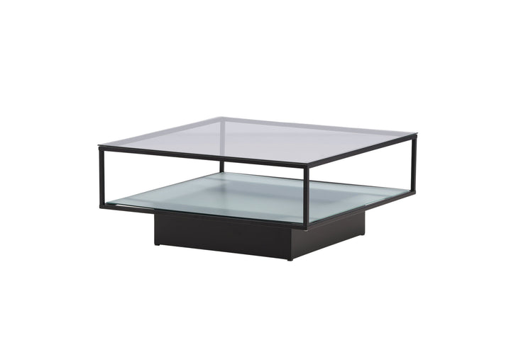 Furniture Fashion Maglehem Sofa Table - Black / Clear glass