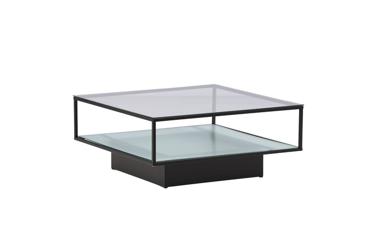 Furniture Fashion Maglehem Sofa Table - Black / Clear glass