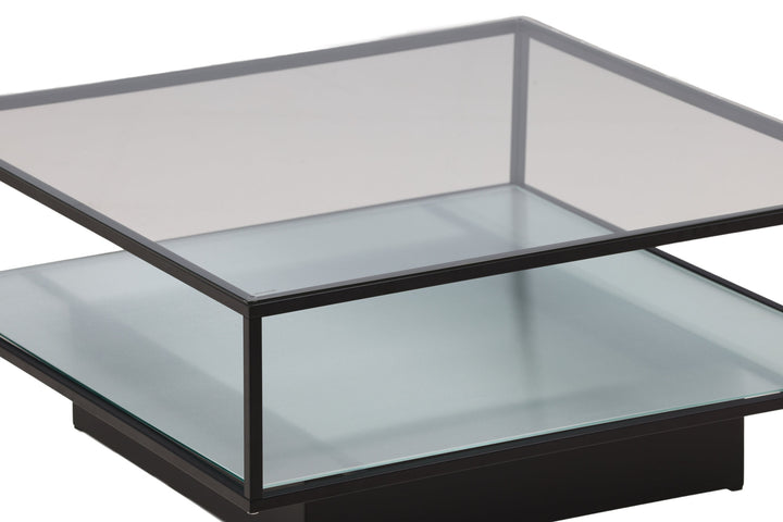 Furniture Fashion Maglehem Sofa Table - Black / Clear glass