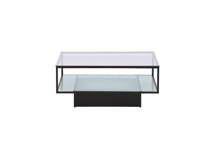Furniture Fashion Maglehem Sofa Table - Black / Clear glass
