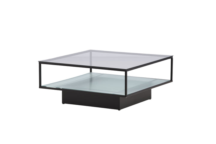Furniture Fashion Maglehem Sofa Table - Black / Clear glass