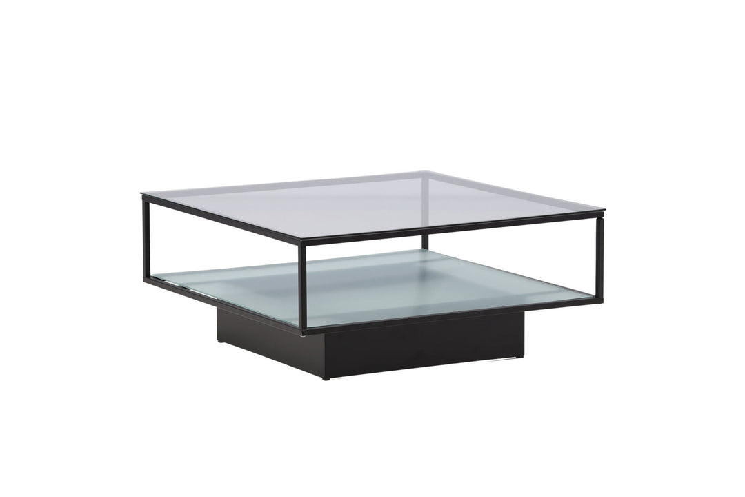 Furniture Fashion Maglehem Sofa Table - Black / Clear glass
