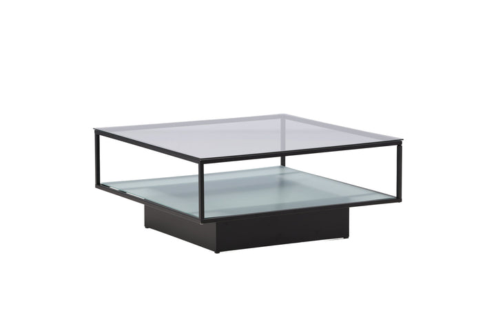 Furniture Fashion Maglehem Sofa Table - Black / Clear glass