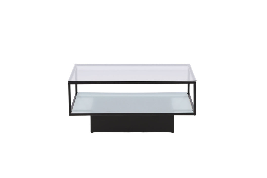 Furniture Fashion Maglehem Sofa Table - Black / Clear glass
