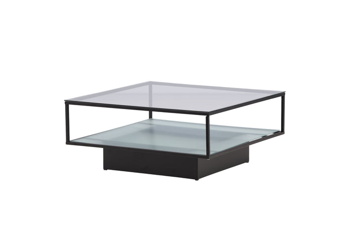 Furniture Fashion Maglehem Sofa Table - Black / Clear glass