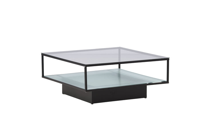 Furniture Fashion Maglehem Sofa Table - Black / Clear glass