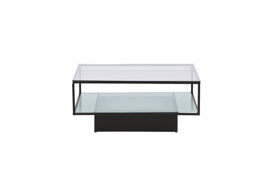 Furniture Fashion Maglehem Sofa Table - Black / Clear glass