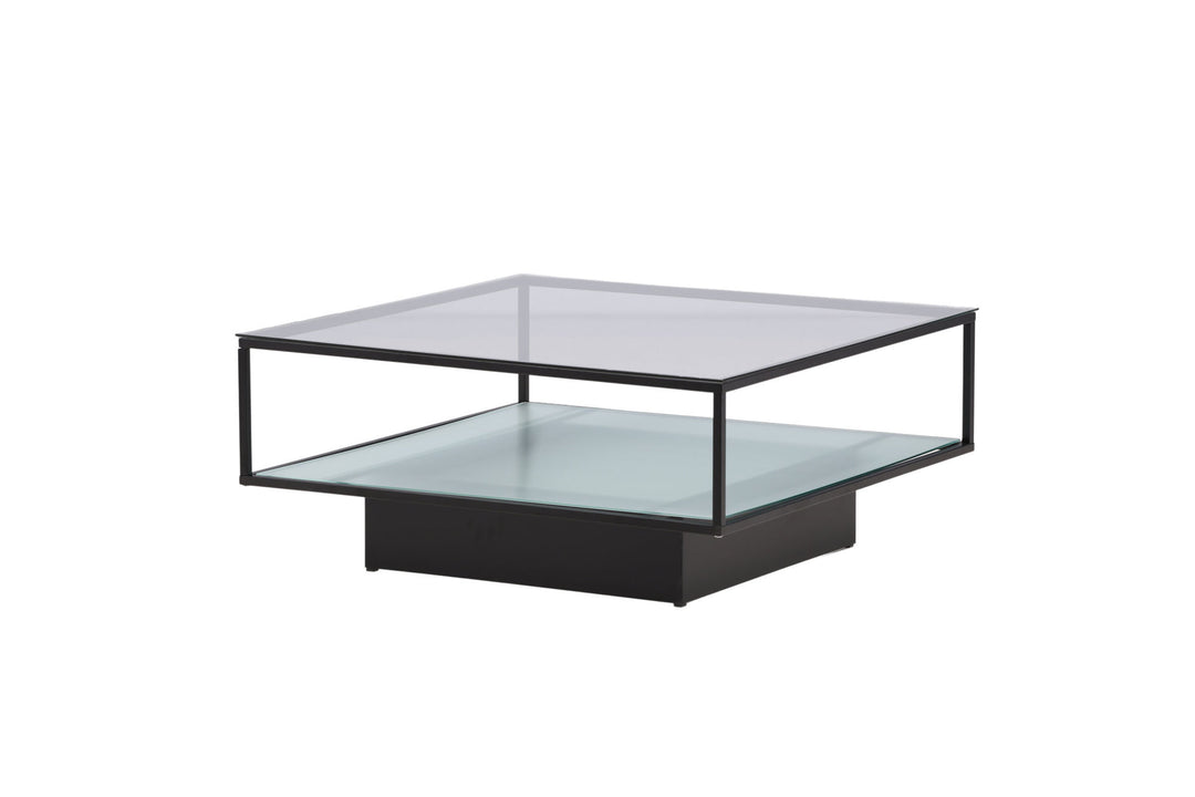 Furniture Fashion Maglehem Sofa Table - Black / Clear glass