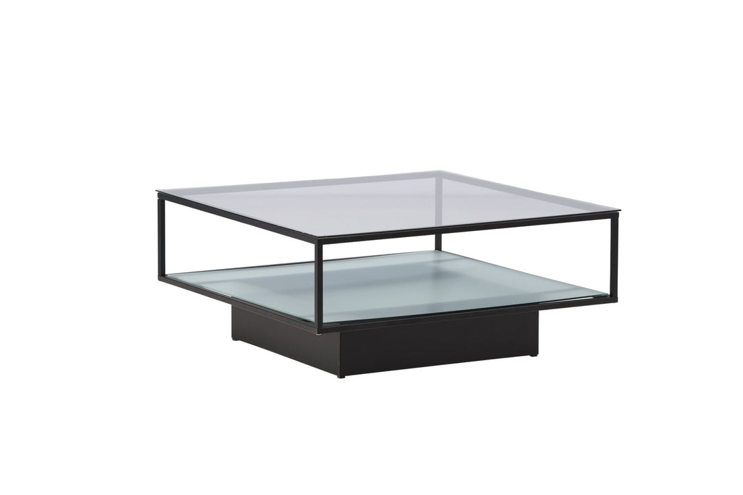 Furniture Fashion Maglehem Sofa Table - Black / Clear glass