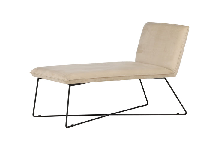 Venture Home X-lounge Daybed - Black / Beige Velvet