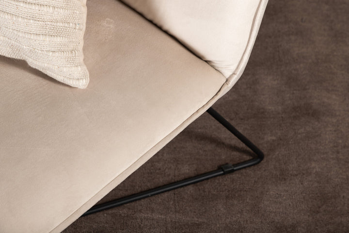 Venture Home X-lounge Daybed - Black / Beige Velvet