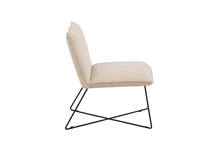 Venture Home X-lounge Single Sofa - Black / Off White Velvet