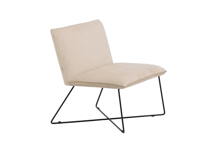 Venture Home X-lounge Single Sofa - Black / Off White Velvet