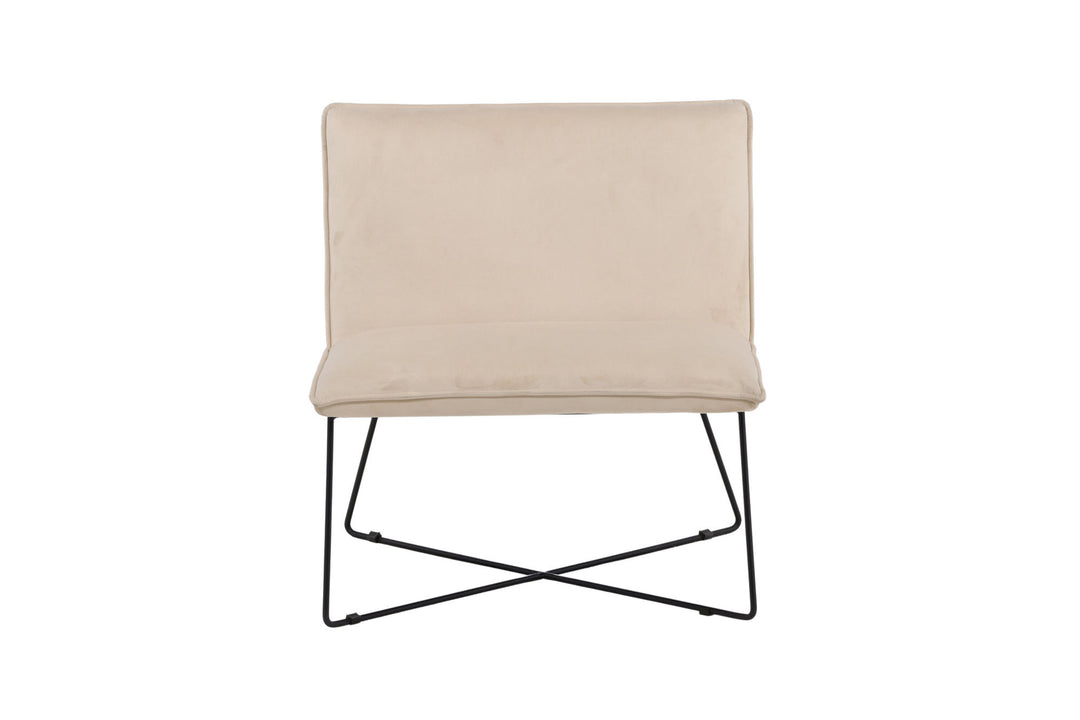 Venture Home X-lounge Single Sofa - Black / Off White Velvet