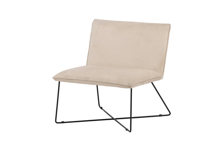 Venture Home X-lounge Single Sofa - Black / Off White Velvet