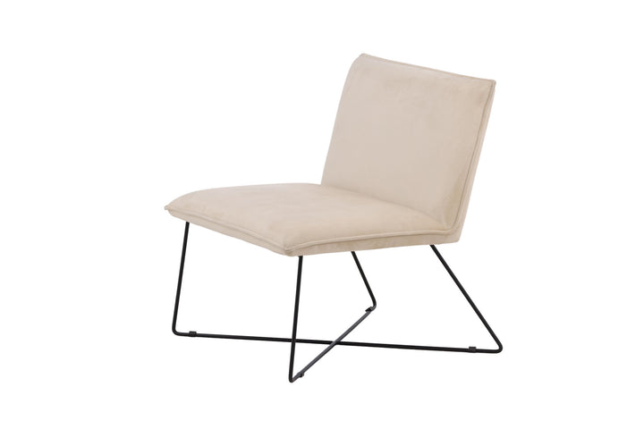 Venture Home X-lounge Single Sofa - Black / Off White Velvet