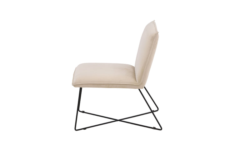 Venture Home X-lounge Single Sofa - Black / Off White Velvet