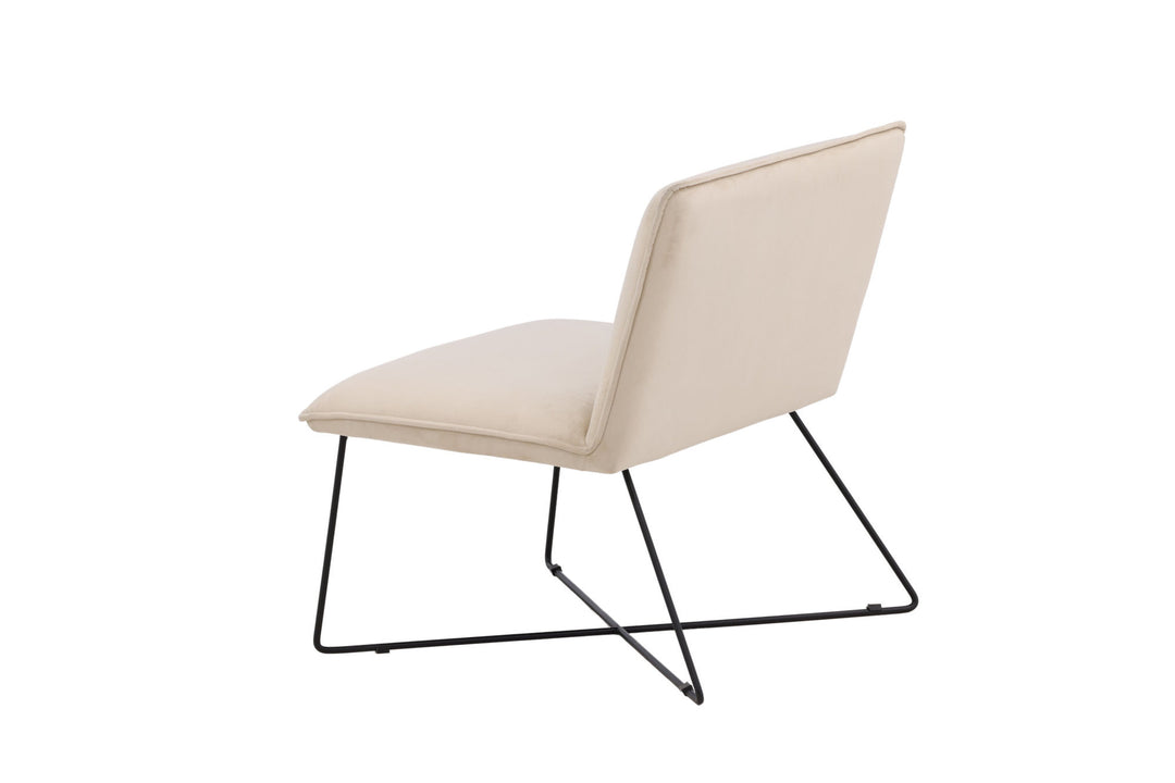 Venture Home X-lounge Single Sofa - Black / Off White Velvet