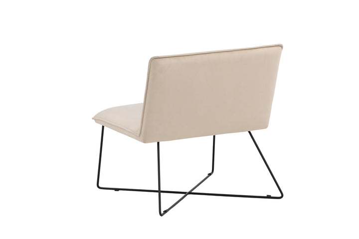 Venture Home X-lounge Single Sofa - Black / Off White Velvet