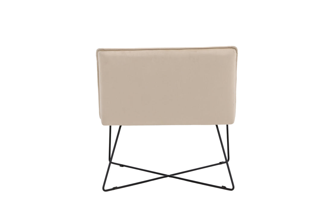 Venture Home X-lounge Single Sofa - Black / Off White Velvet