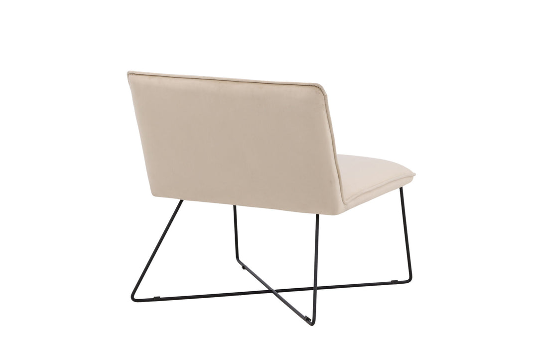 Venture Home X-lounge Single Sofa - Black / Off White Velvet