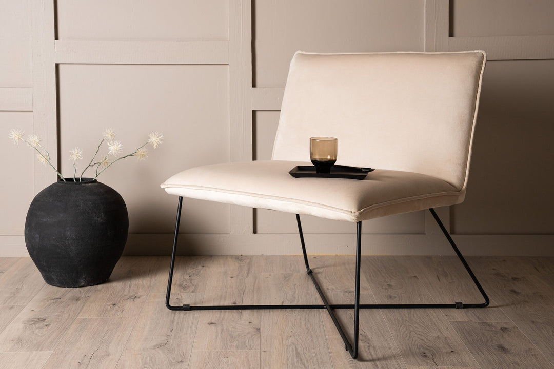 Venture Home X-lounge Single Sofa - Black / Off White Velvet