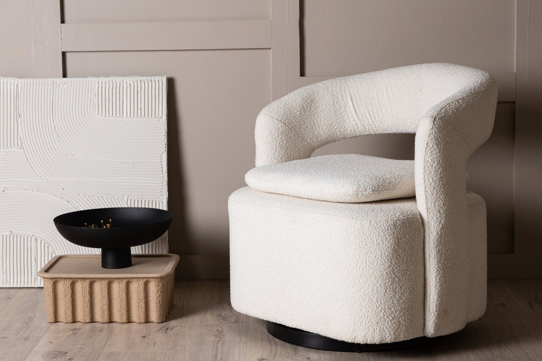 Venture Home Laurel Single Sofa - Black / White Boucle
