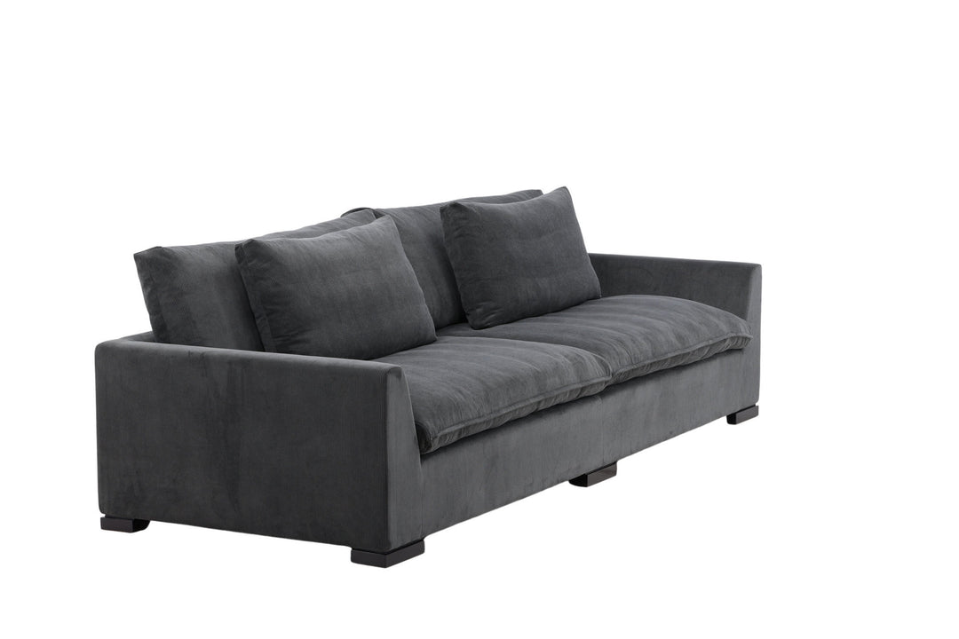 Venture Home Durham Sofa - Wood / Dark Grey Corduroy