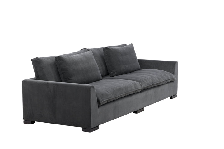 Venture Home Durham Sofa - Wood / Dark Grey Corduroy