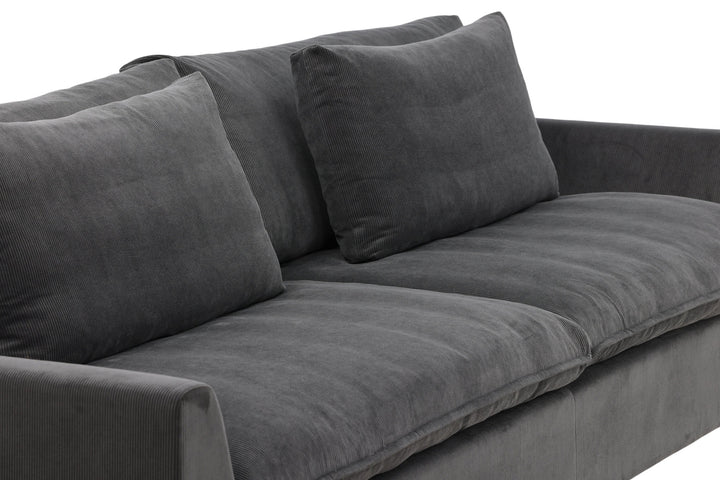 Venture Home Durham Sofa - Wood / Dark Grey Corduroy