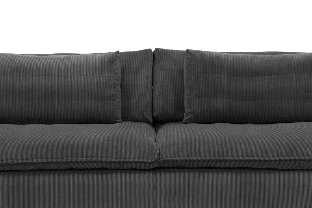 Venture Home Durham Sofa - Wood / Dark Grey Corduroy