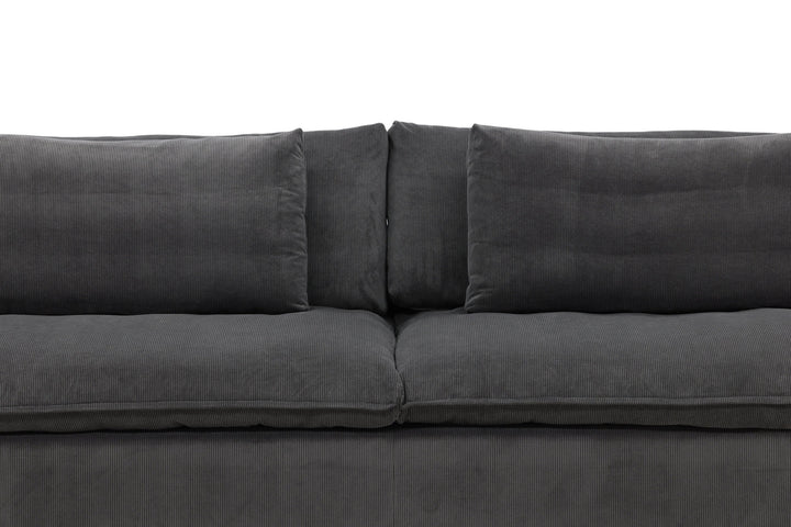 Venture Home Durham Sofa - Wood / Dark Grey Corduroy