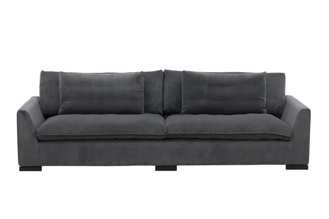 Venture Home Durham Sofa - Wood / Dark Grey Corduroy