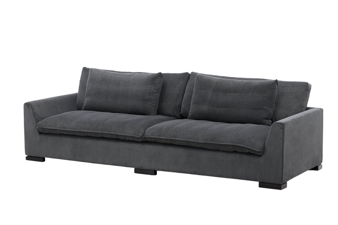 Venture Home Durham Sofa - Wood / Dark Grey Corduroy