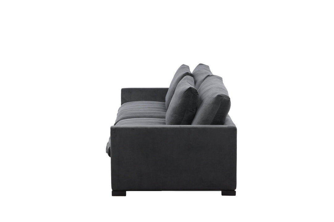 Venture Home Durham Sofa - Wood / Dark Grey Corduroy
