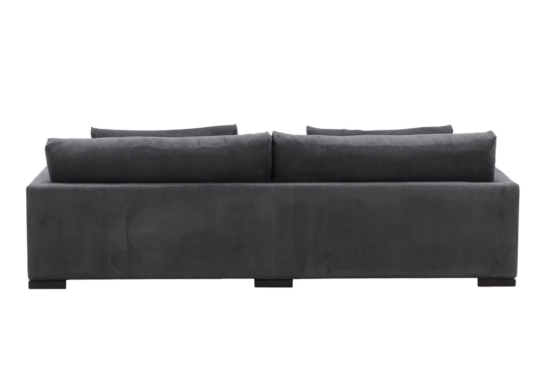 Venture Home Durham Sofa - Wood / Dark Grey Corduroy