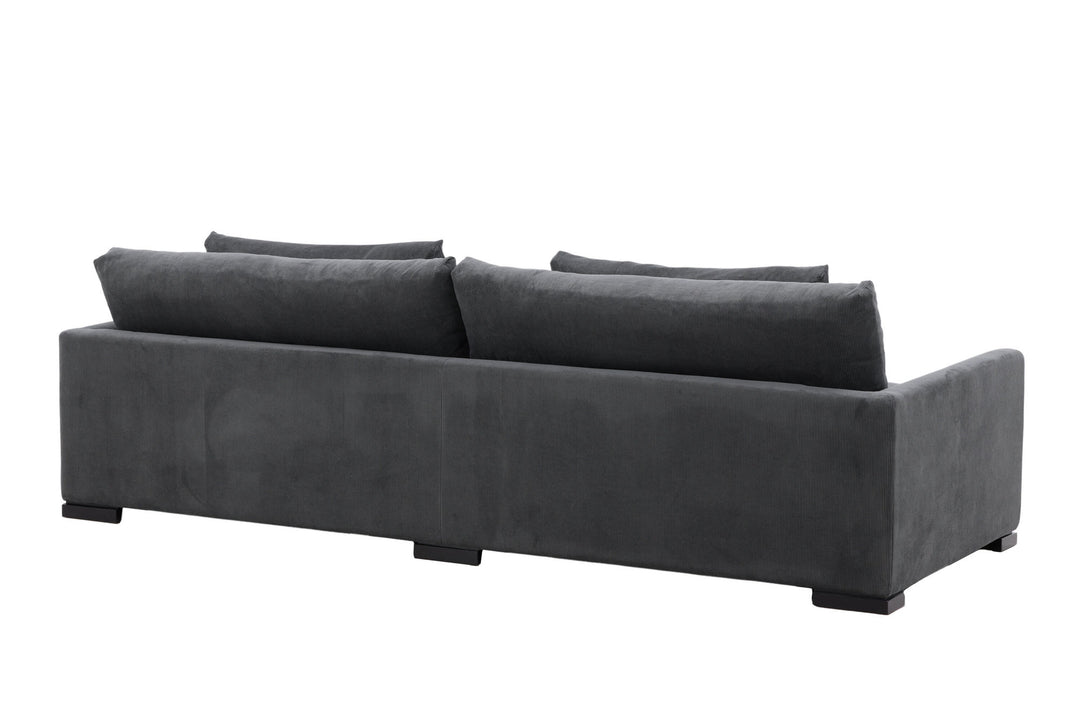 Venture Home Durham Sofa - Wood / Dark Grey Corduroy