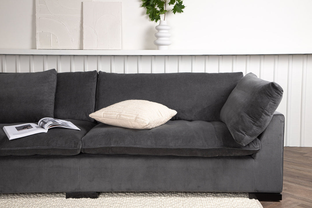 Venture Home Durham Sofa - Wood / Dark Grey Corduroy