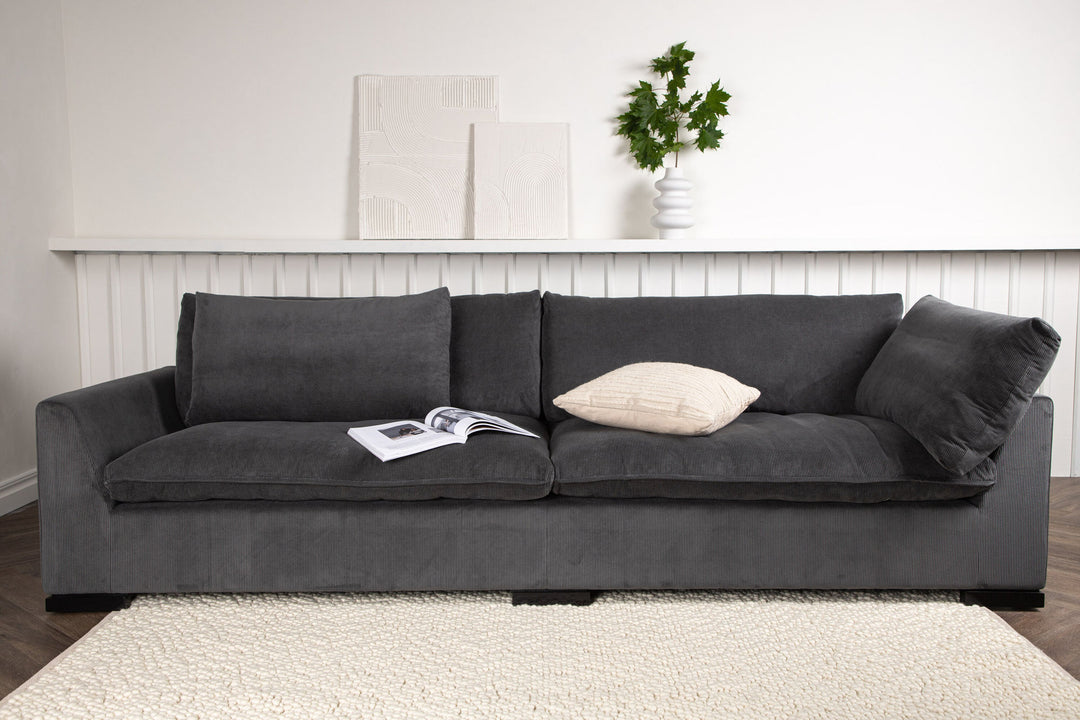 Venture Home Durham Sofa - Wood / Dark Grey Corduroy