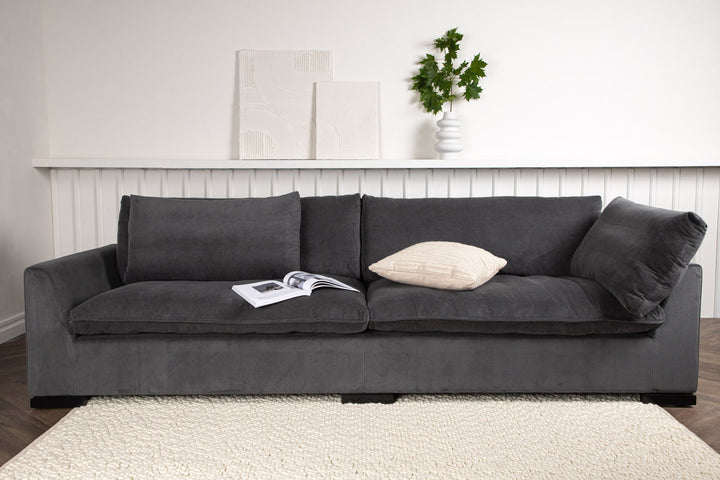 Venture Home Durham Sofa - Wood / Dark Grey Corduroy