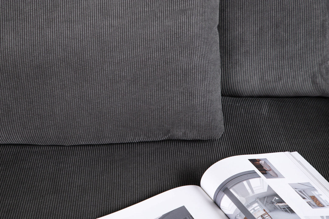 Venture Home Durham Sofa - Wood / Dark Grey Corduroy