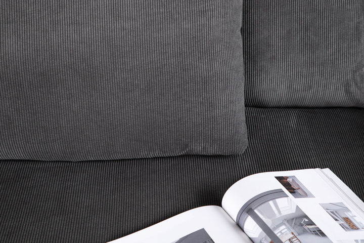 Venture Home Durham Sofa - Wood / Dark Grey Corduroy