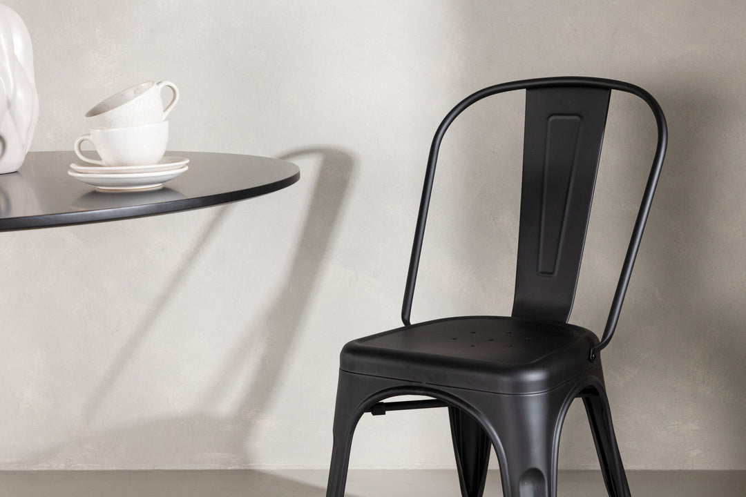 Venture Home Tempe spisebordsstole 4 stk. - Mat sort / Metal