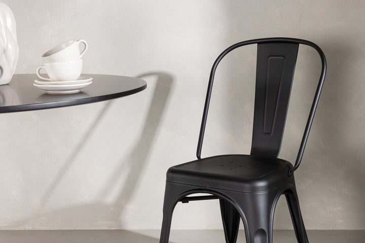 Venture Home Tempe spisebordsstole 4 stk. - Mat sort / Metal