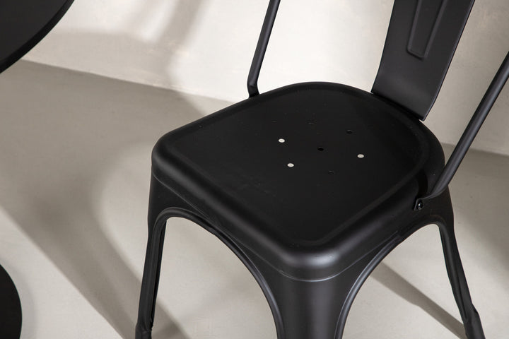 Venture Home Tempe spisebordsstole 4 stk. - Mat sort / Metal