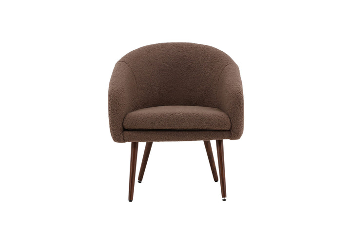 Venture Home Wanda Single Sofa - Dark walnut / Brown Lambs wool