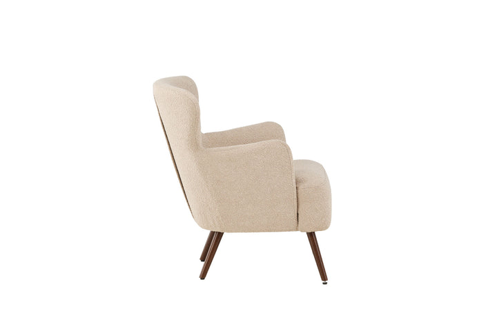 Venture Home Lincoln Single Sofa - Walnut / Beige Boucle