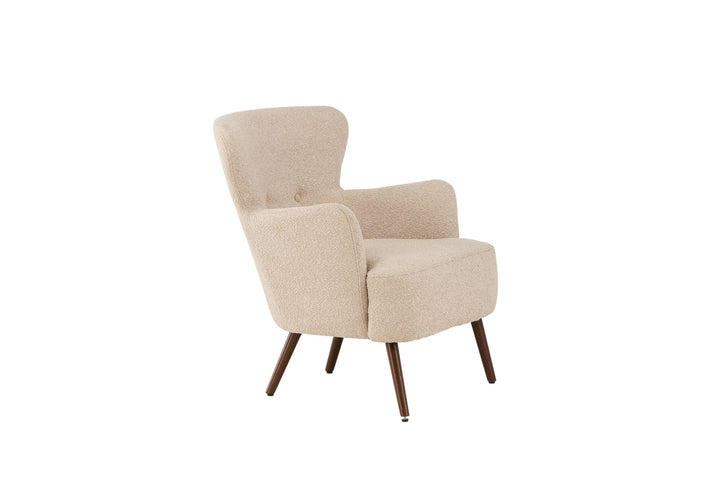 Venture Home Lincoln Single Sofa - Walnut / Beige Boucle