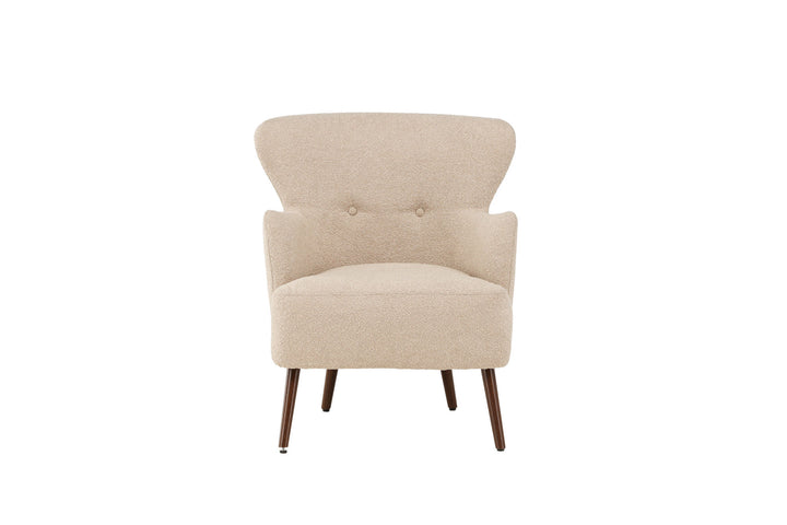 Venture Home Lincoln Single Sofa - Walnut / Beige Boucle