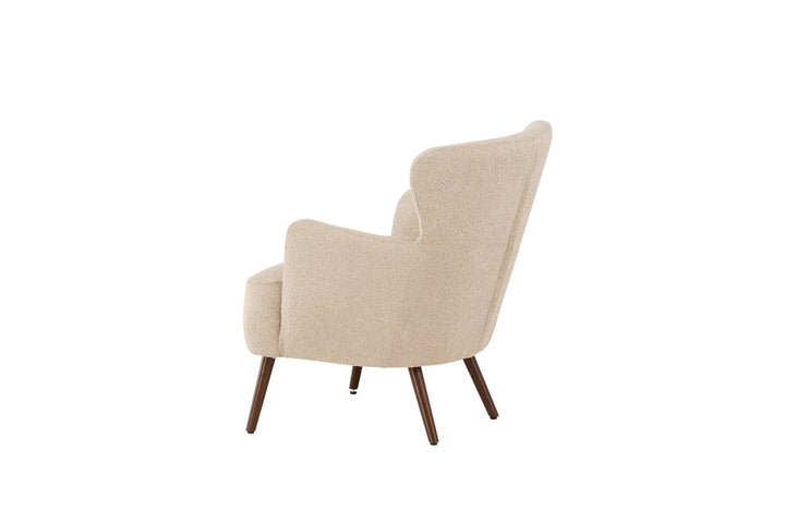 Venture Home Lincoln Single Sofa - Walnut / Beige Boucle